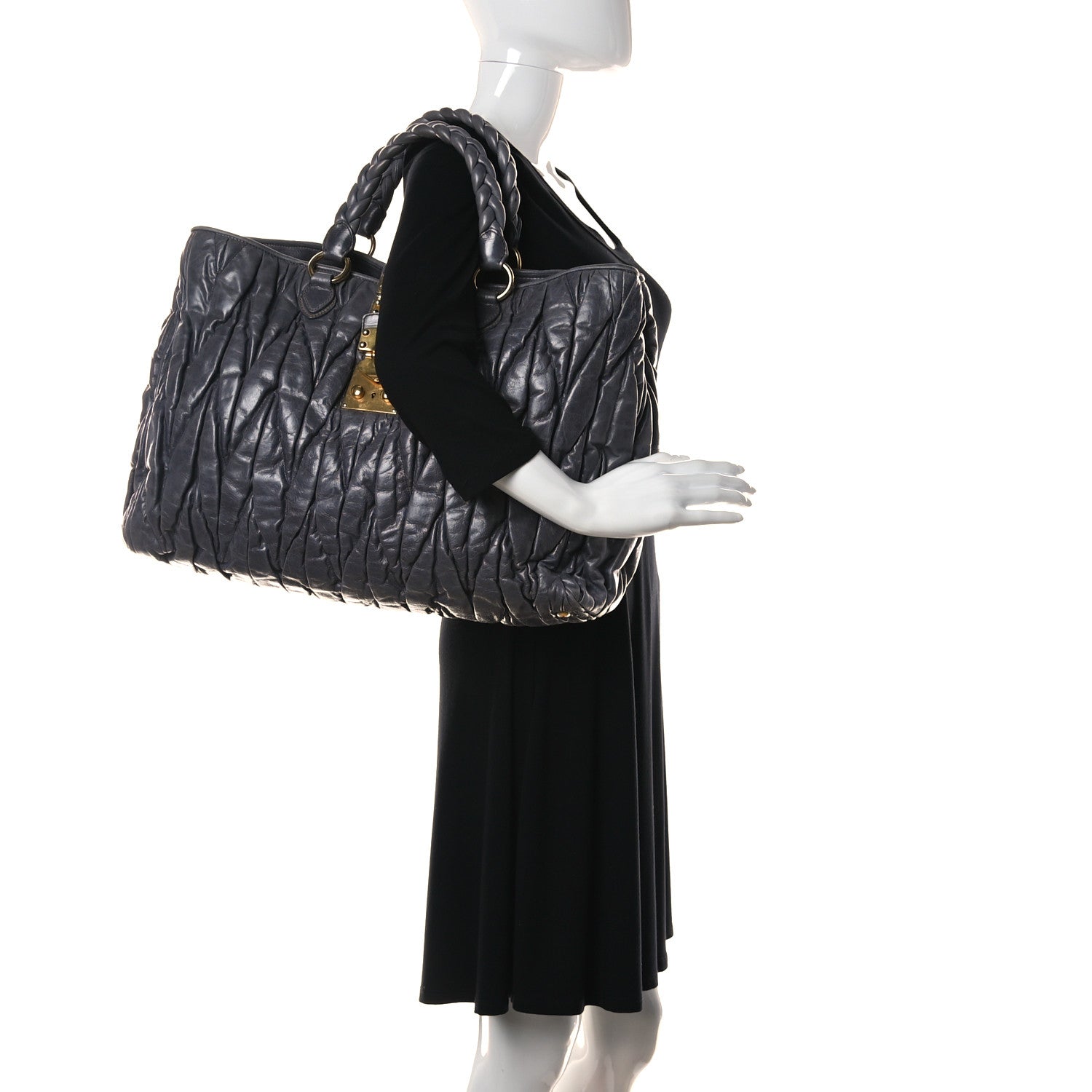 Miu Miu Nappa Matelasse Shopping Tote Prugna 2 of 27