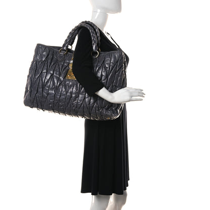 Miu Miu Nappa Matelasse Shopping Tote Prugna 2 of 27