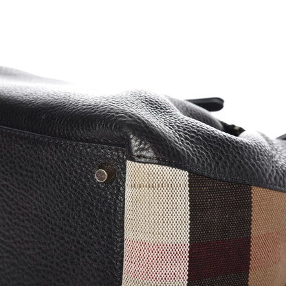Burberry Grainy Calfskin House Check Small Maidstone Black 11 of 11