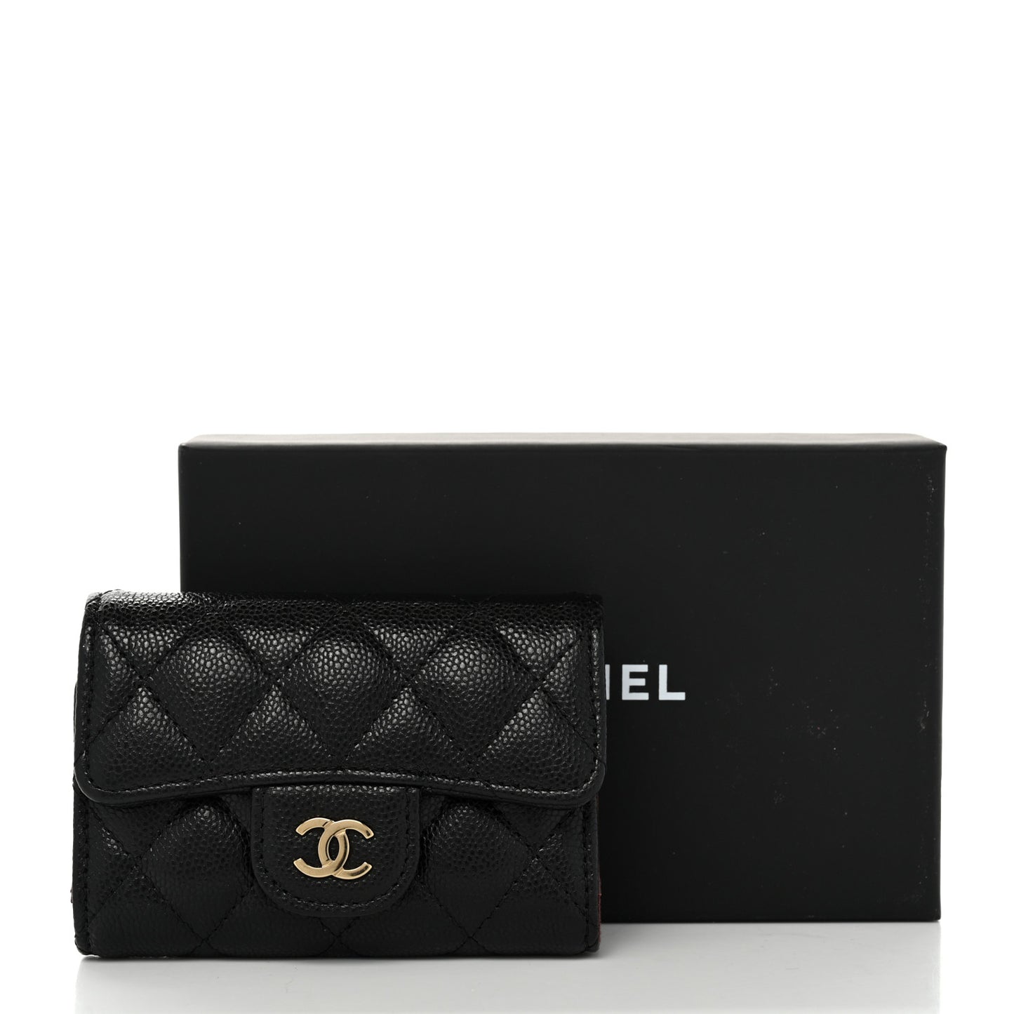 Caviar Quilted Classic 4 Key Holder Wallet Black