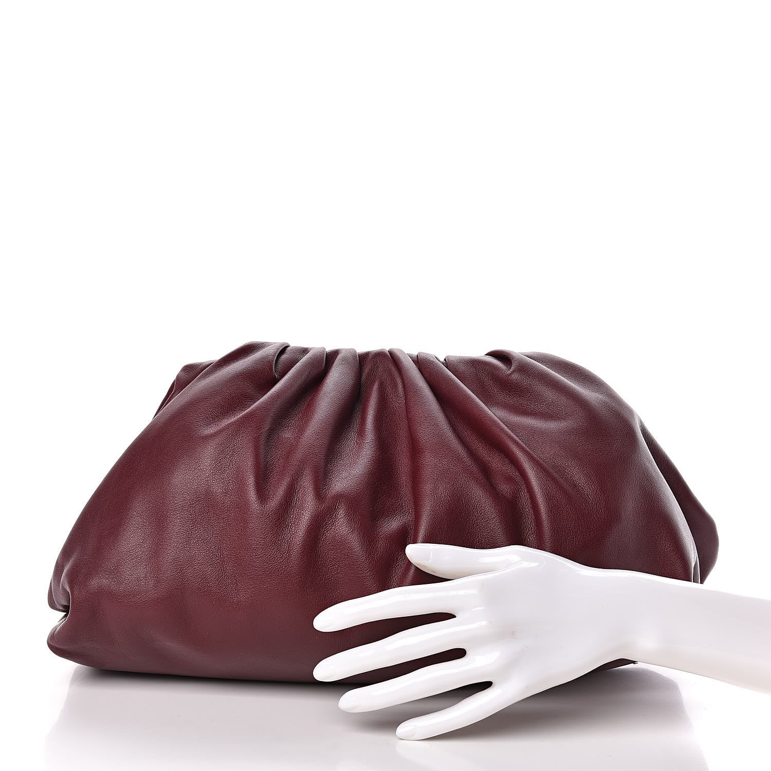 Bottega Veneta Smooth Butter Calf The Pouch Oversized Clutch Bordeaux 2 of 9