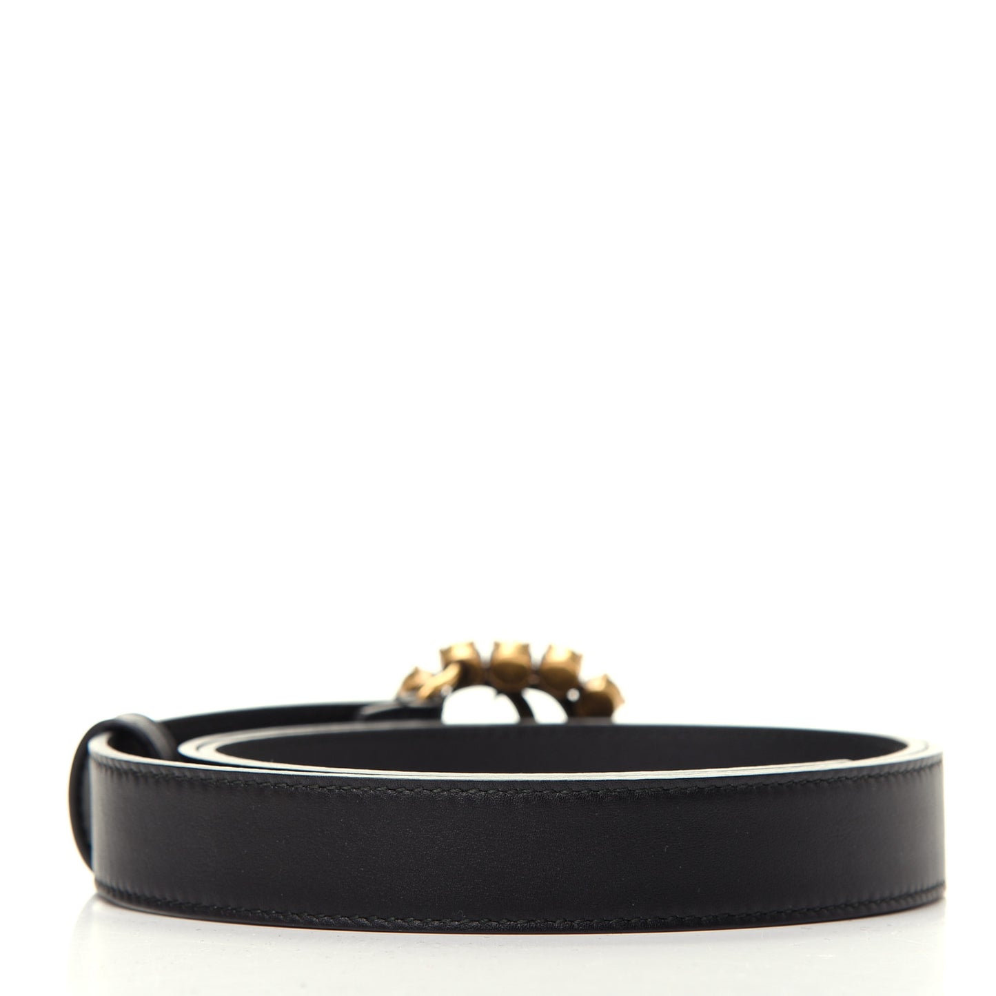Calfskin Crystal Double G 30mm Belt 95 38 Black