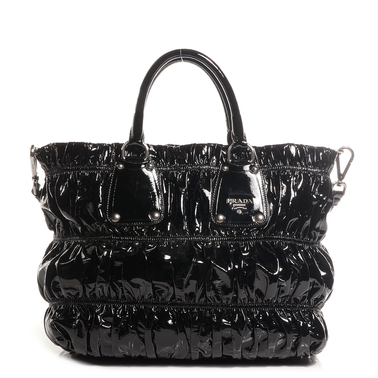 Vernice Gaufre Tote Black