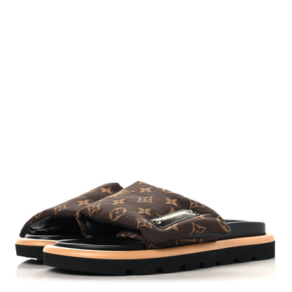 Louis Vuitton Nylon Monogram Pool Pillow Comfort Mule 39 Cacao Brown 4 of 10