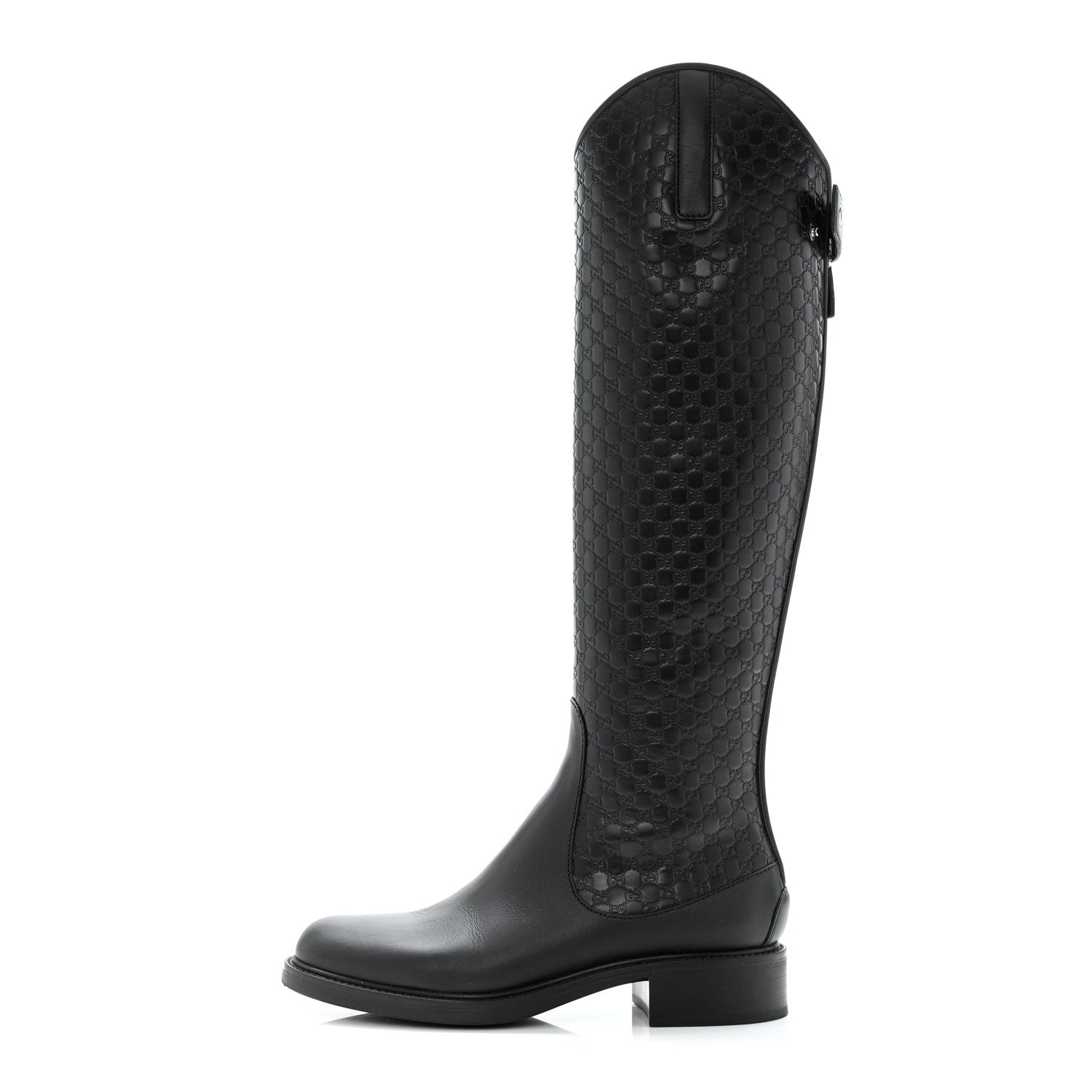 Gucci Microguccissima Knee High Riding Boots 37.5 Black 1 of 11