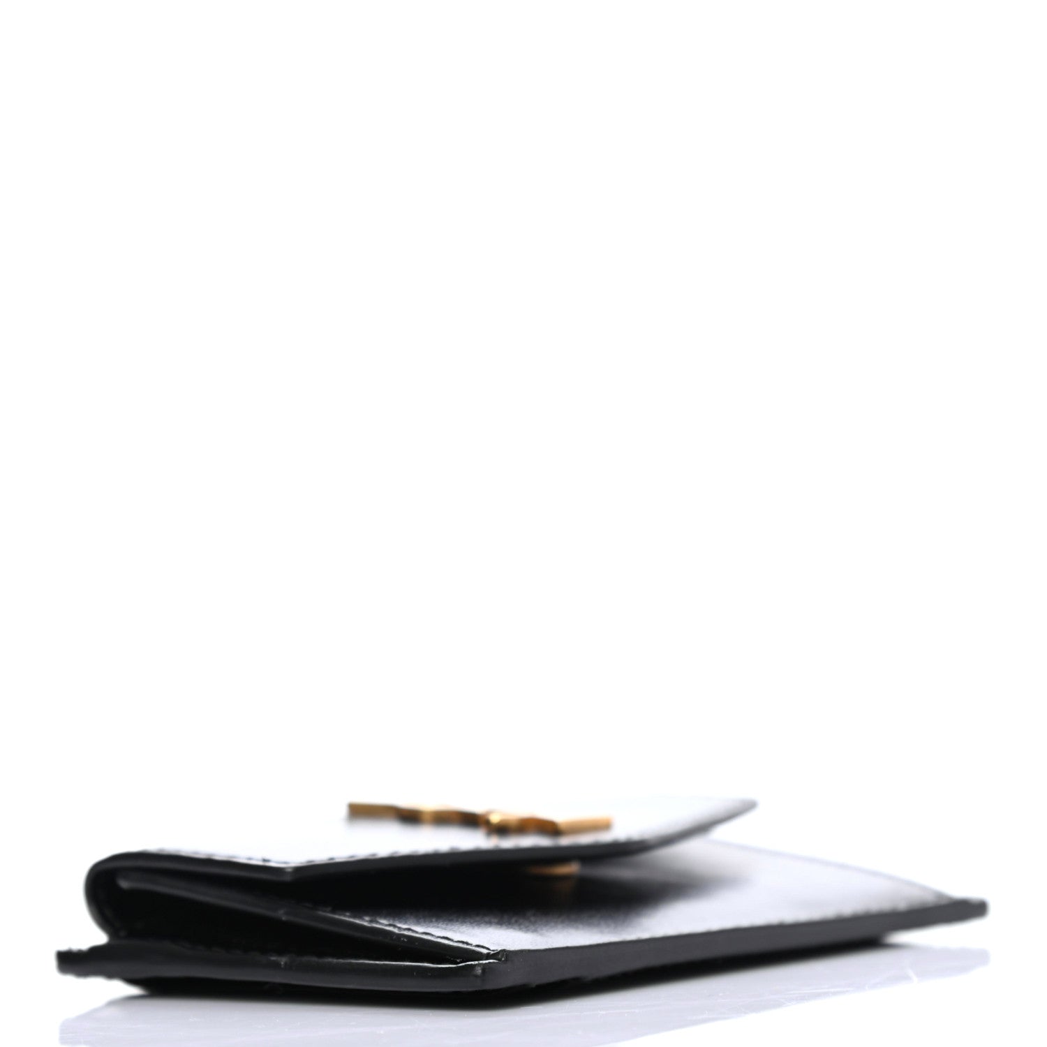 Saint Laurent Calfskin Uptown Monogram Card Case Black 3 of 4