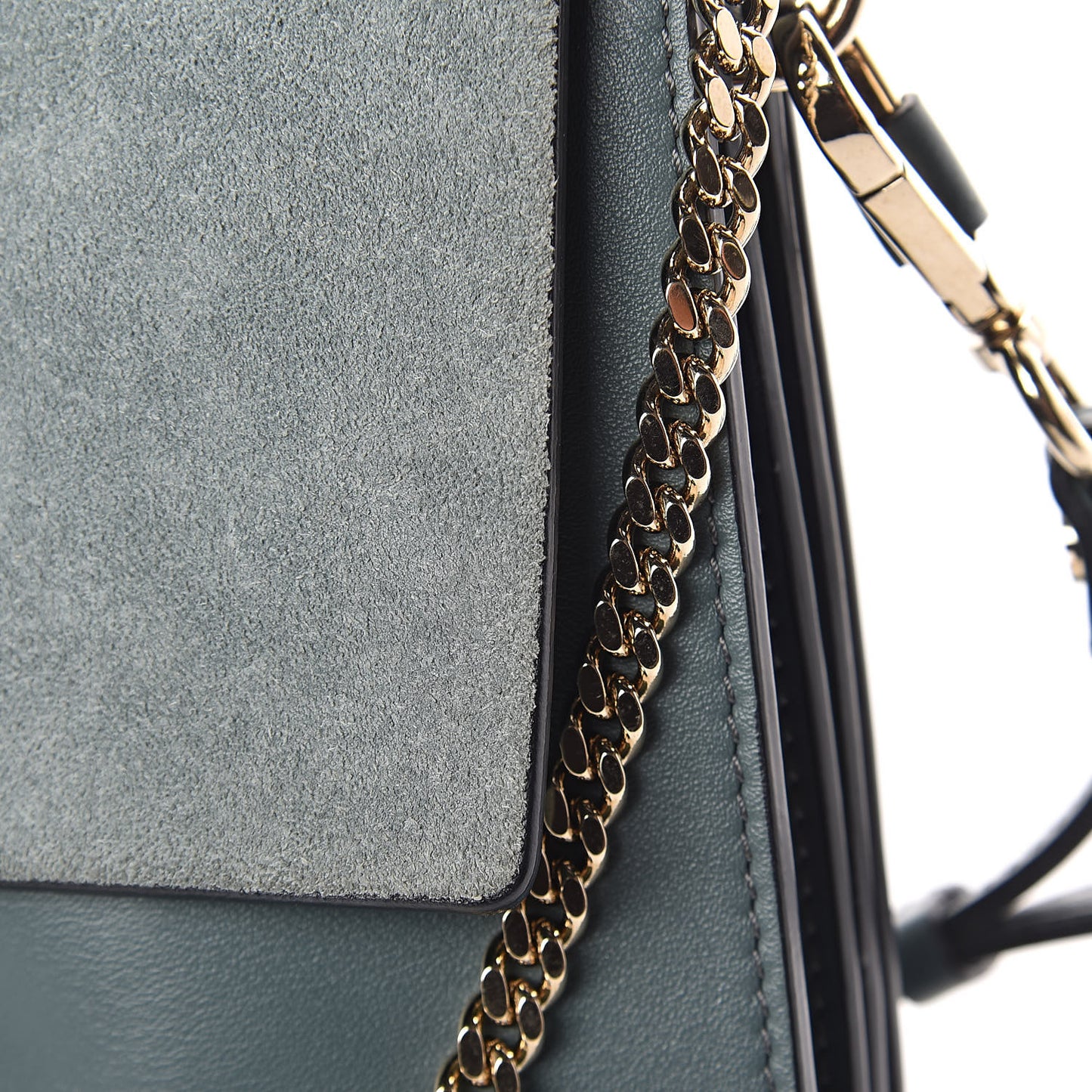 Suede Calfskin Medium Faye Shoulder Bag Cloudy Blue