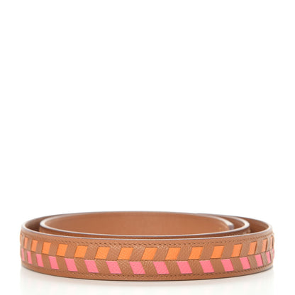 Hermes Epsom 25mm Tressage Shoulder Strap Abricot Rose Azalee Gold 2 of 5