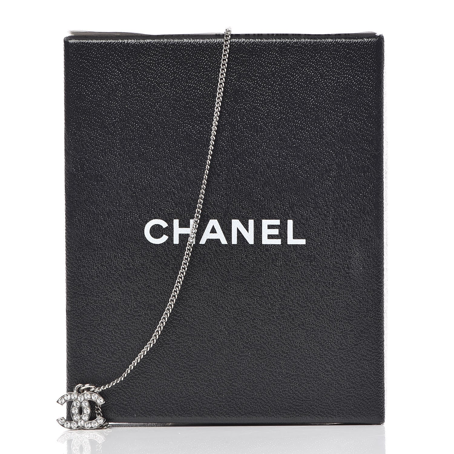 Chanel Crystal Timeless CC Necklace Silver 6 of 6