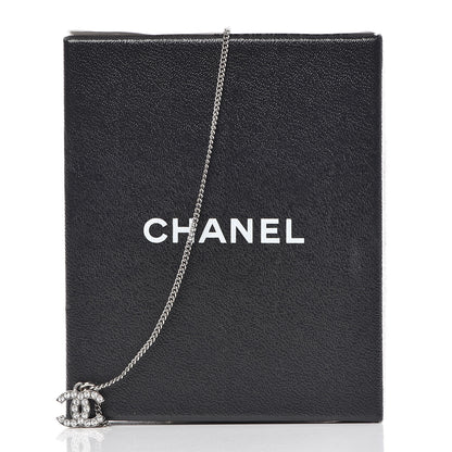 Chanel Crystal Timeless CC Necklace Silver 6 of 6