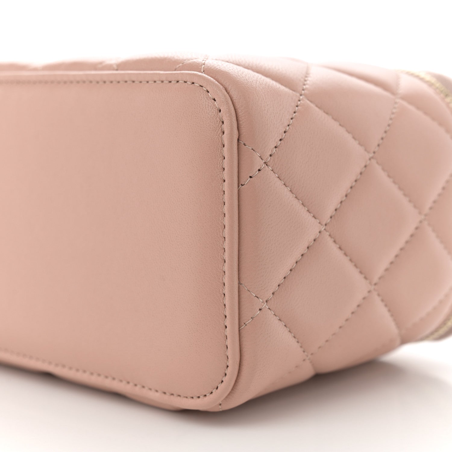 Chanel Lambskin Quilted Small Top Handle Vanity Case With Chain Beige 10 of 11