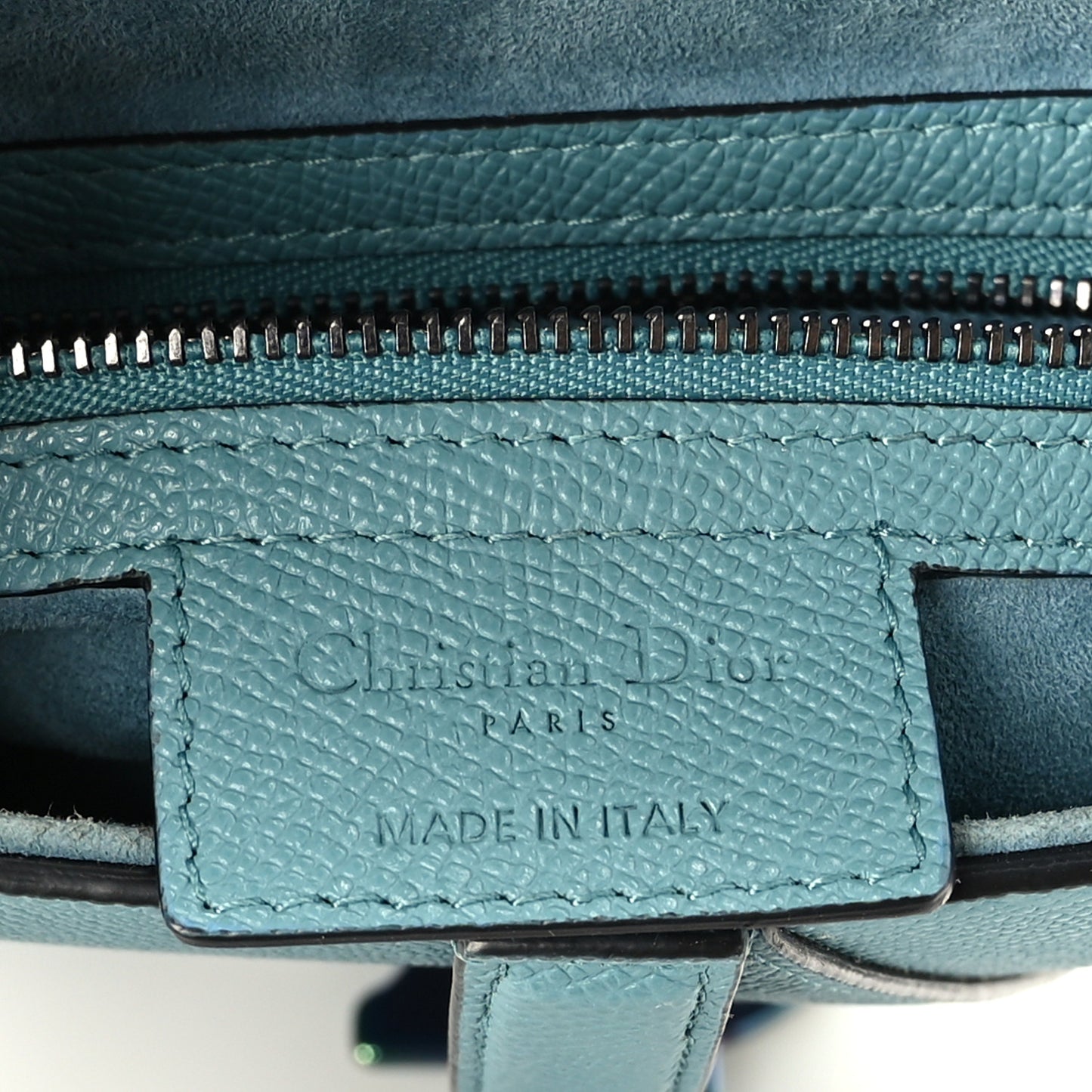 Grained Calfskin Saddle Bag Sky Blue