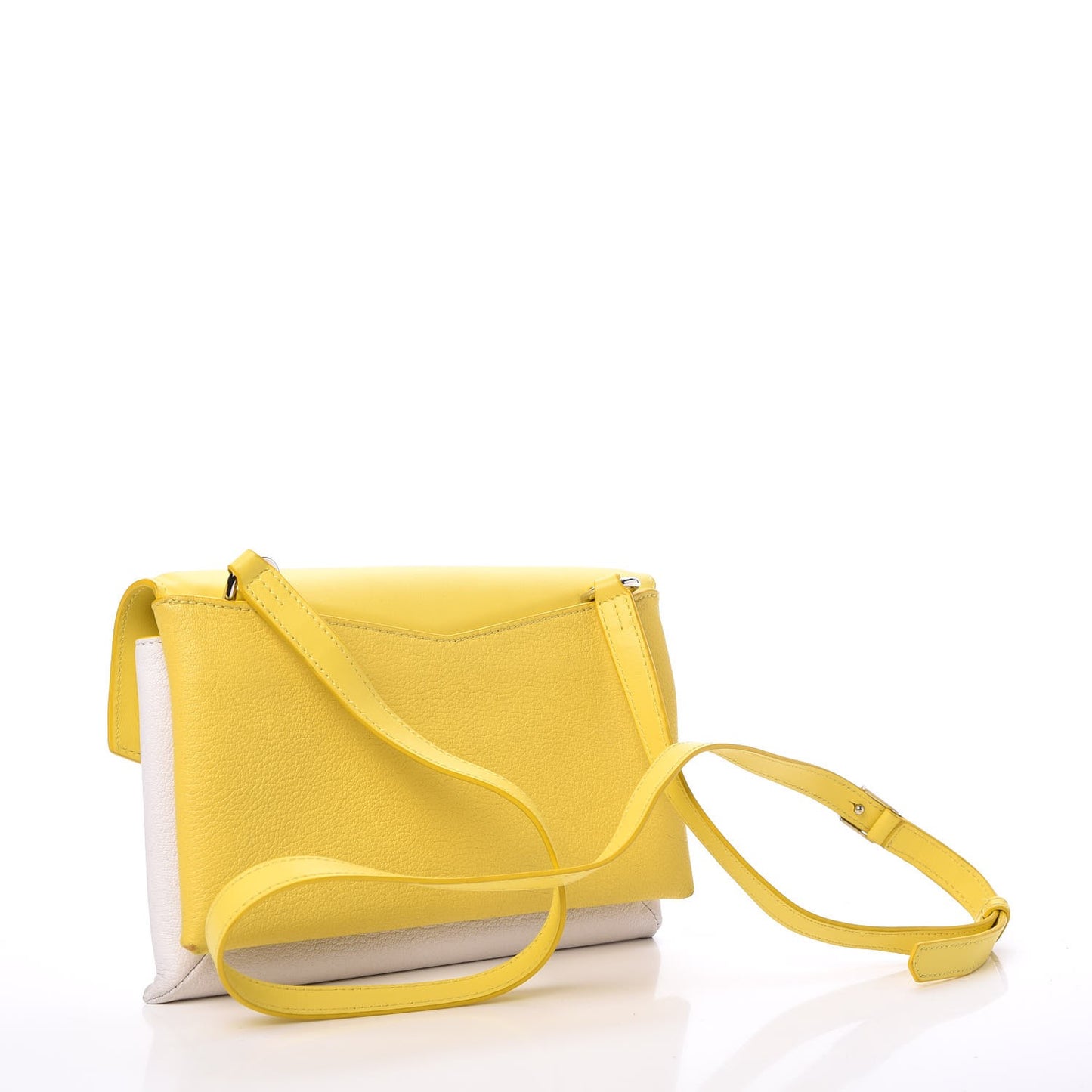 Calfskin Goatskin Duetto Crossbody Bag Yellow
