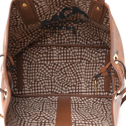 MCM Visetos Medium Liz Reversible Shopper Tote Cognac 5 of 6