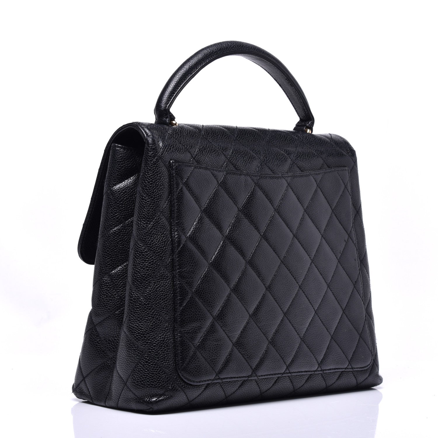 Chanel Caviar Quilted Jumbo Kelly Flap Black 3 of 8