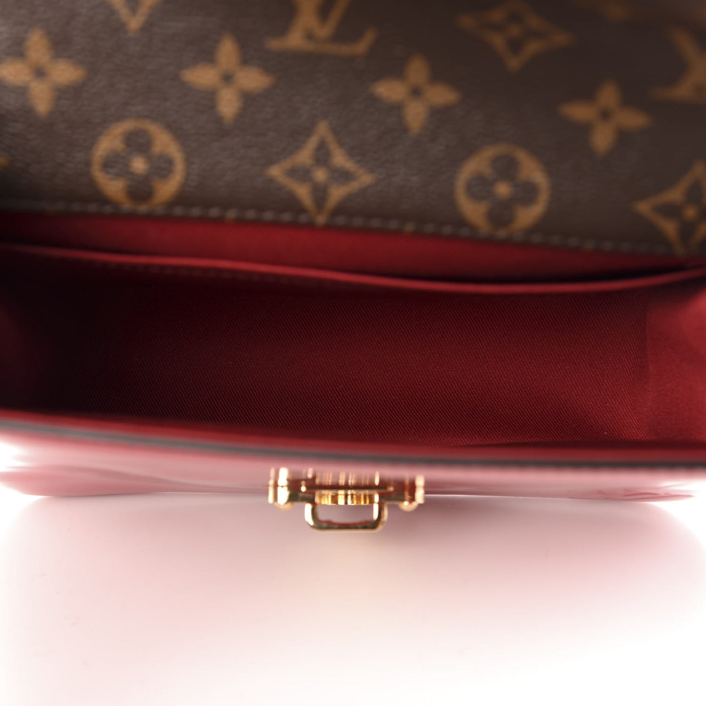Patent Calfskin Monogram Cherrywood BB Scarlet