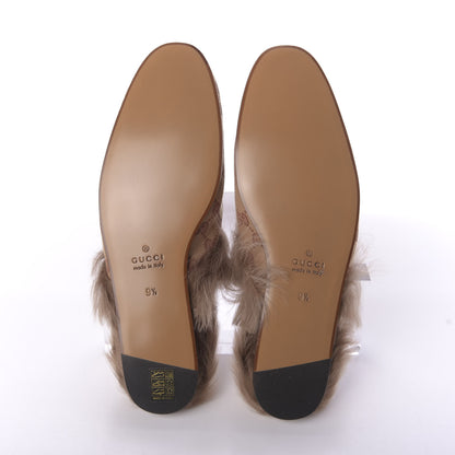Gucci GG Monogram Fur Mens Princetown Slippers 9.5 Beige Ruggine Rust 5 of 9