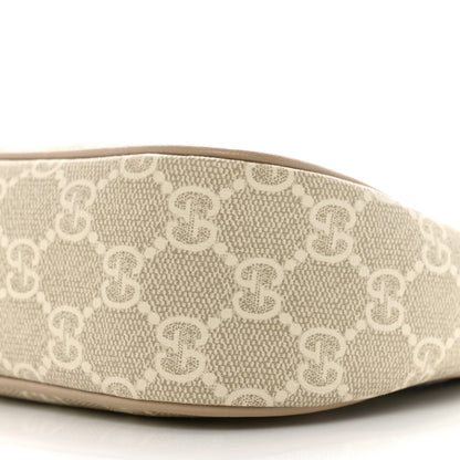 Gucci GG Supreme Monogram Textured Dollar Calfskin Small Ophidia Hobo Beige Mystic White Oatmeal 10 of 11