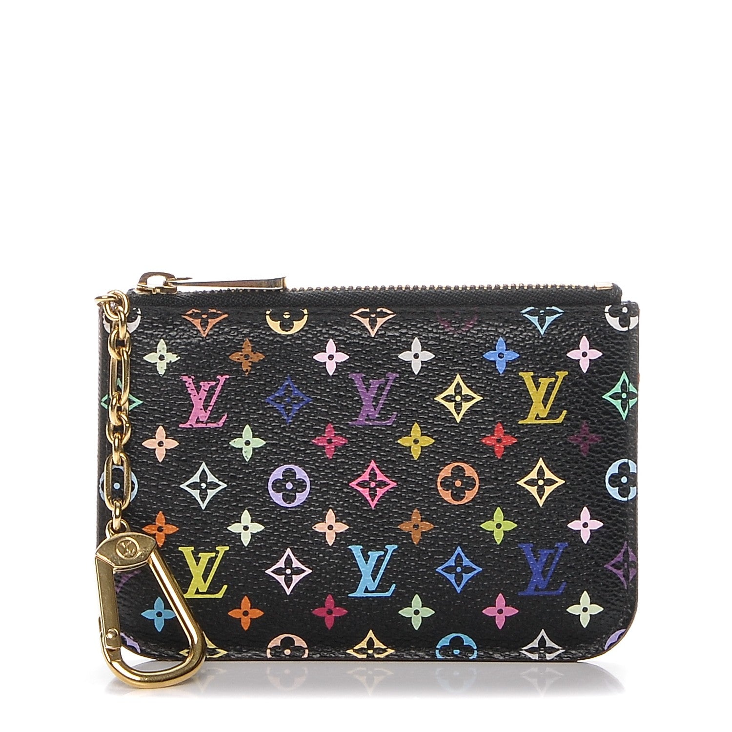 Louis Vuitton Monogram Multicolor Key Pouch Black Violet 1 of 6