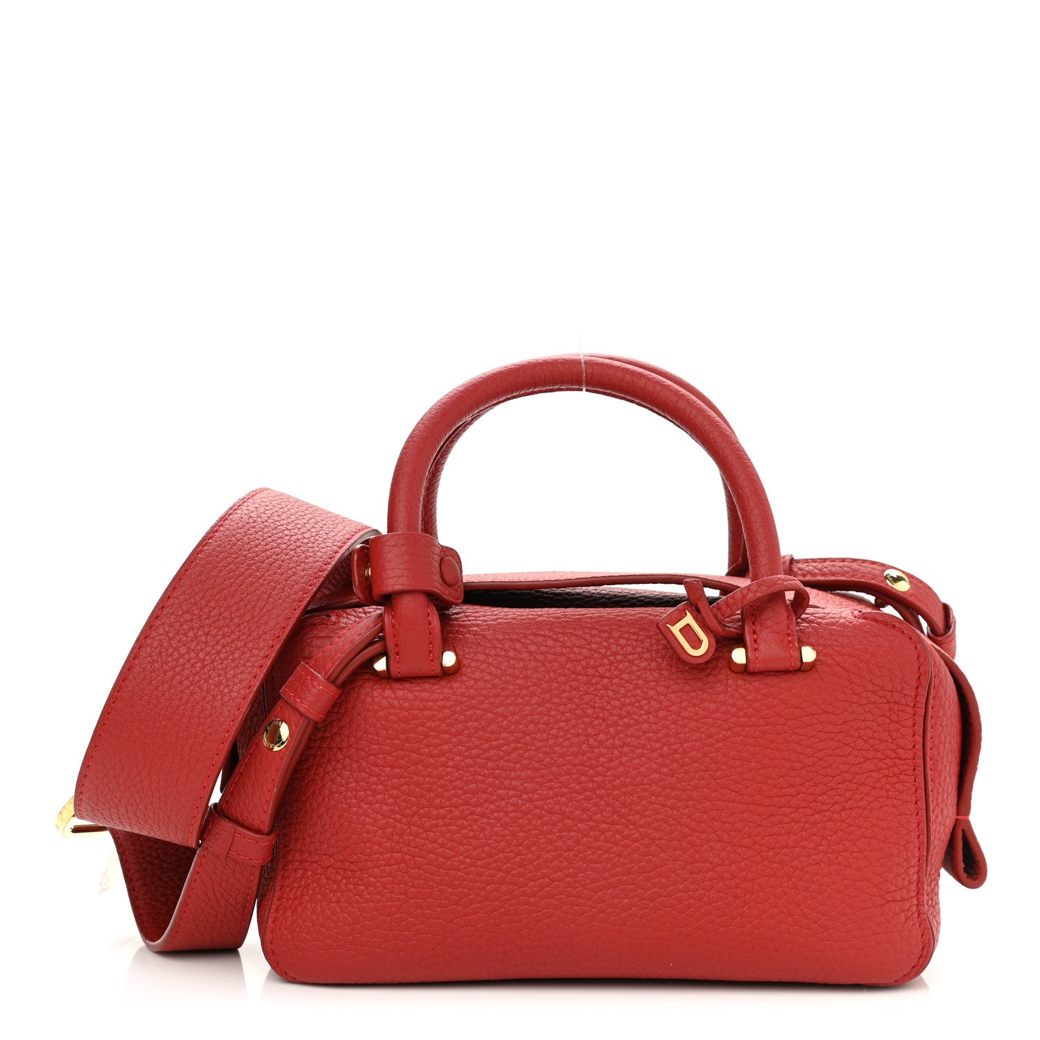 Delvaux Grained Calfskin Mini Cool Box Satchel Scarlet Red 1 of 9