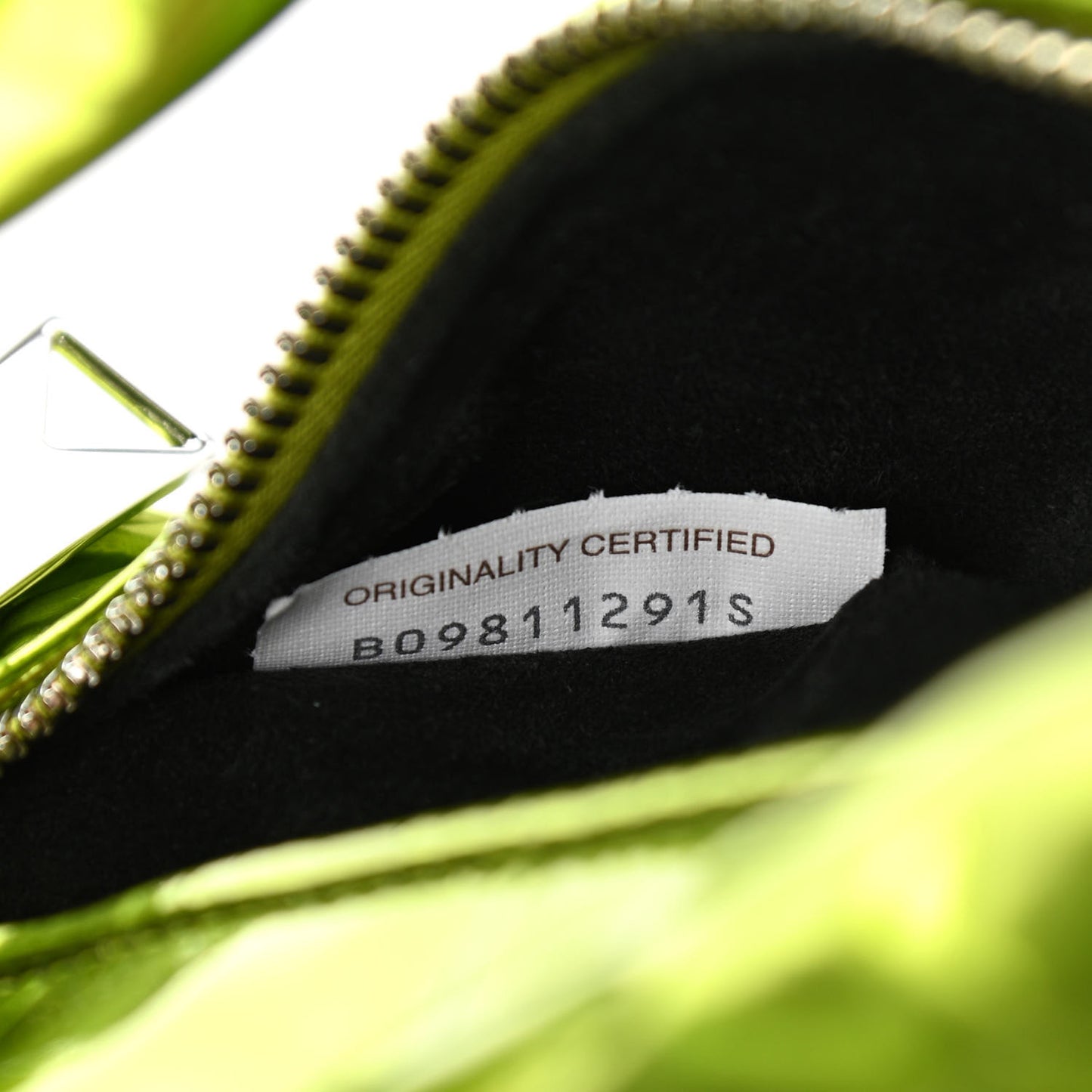 Metallic Crushed Calfskin Mini Jodie Chlorophyll