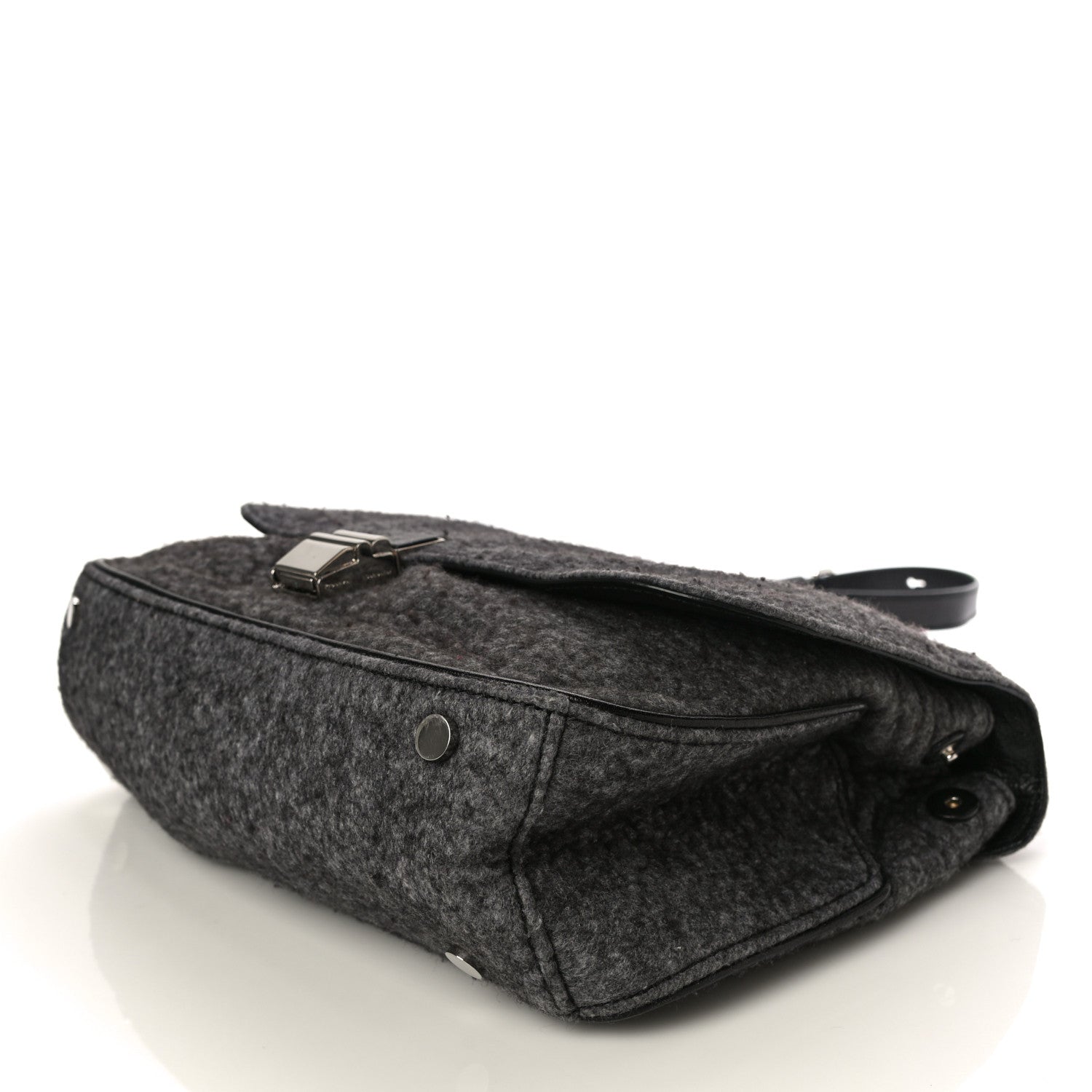 Proenza Schouler Melange Felted Wool Crossbody Bag Charcoal Black 4 of 9