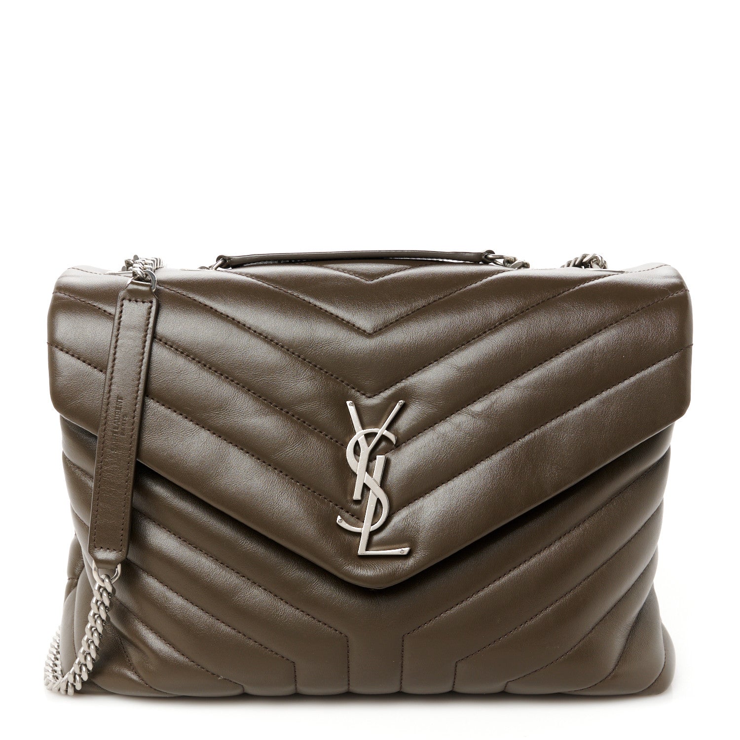 Saint Laurent Calfskin Y Quilted Monogram Medium Loulou Chain Satchel Faggio 1 of 11