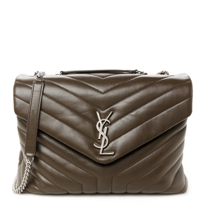Saint Laurent Calfskin Y Quilted Monogram Medium Loulou Chain Satchel Faggio 1 of 11