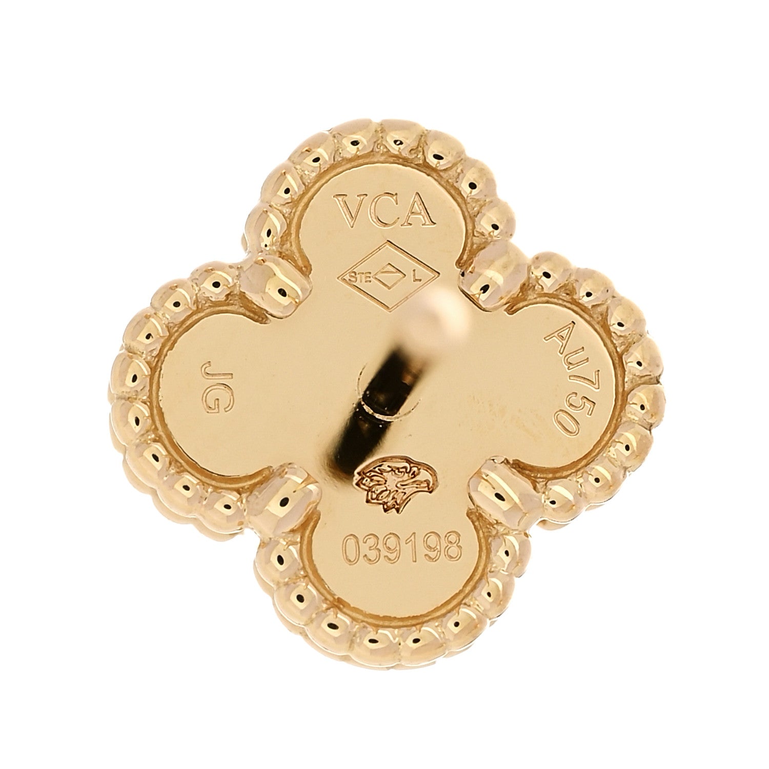 Van Cleef & Arpels 18K Yellow Gold Black Onyx Sweet Alhambra Earrings 4 of 5