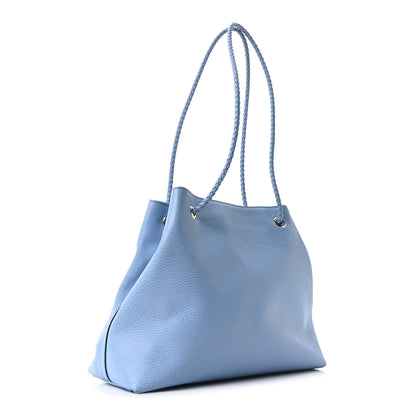 Gucci Calfskin Medium Braided Handle Gifford Tote Blue 2 of 9