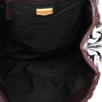 Miu Miu Nappa Matelasse Shopping Tote Prugna 5 of 12