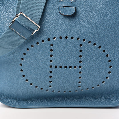 Hermes Taurillon Clemence Evelyne III GM Blue Jean 10 of 10