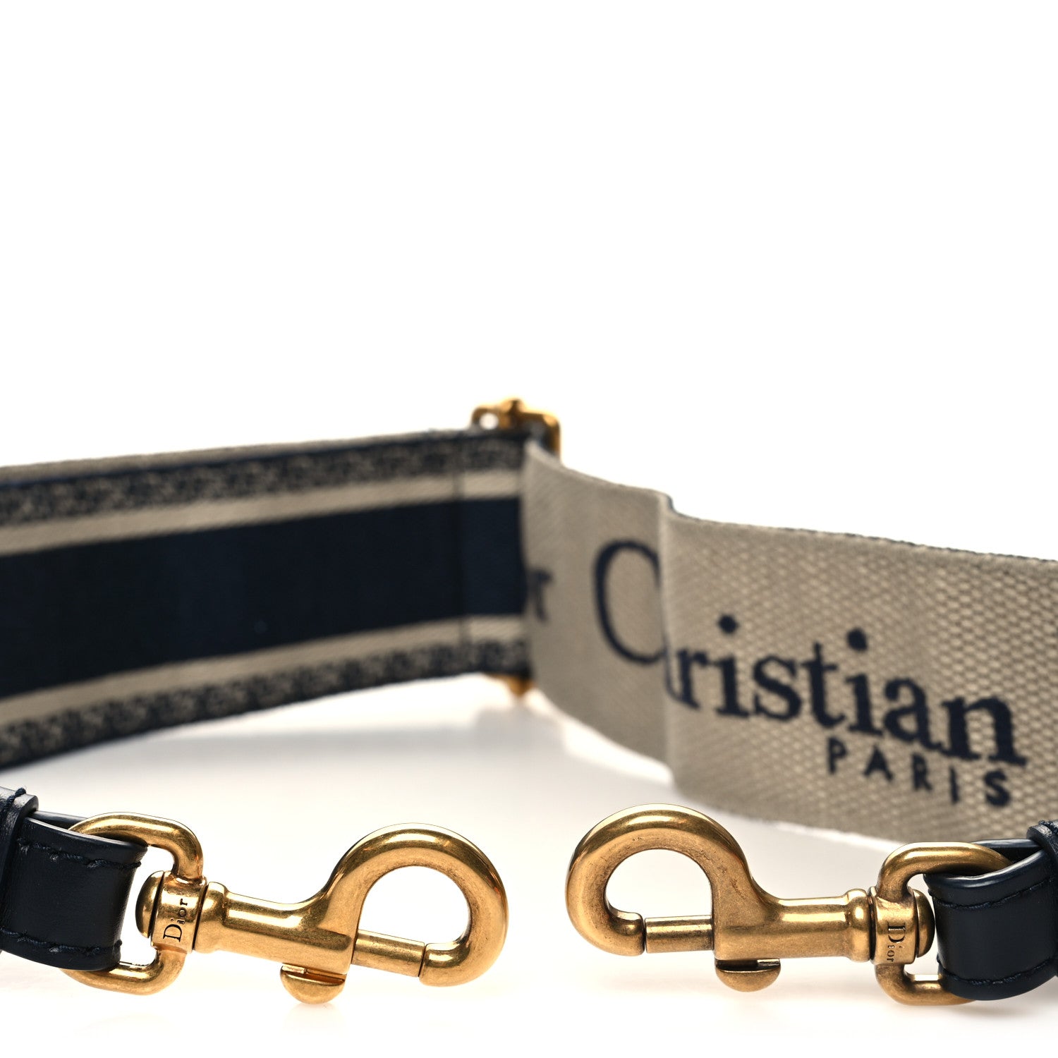 Christian Dior Canvas Embroidered Shoulder Strap Blue 3 of 4