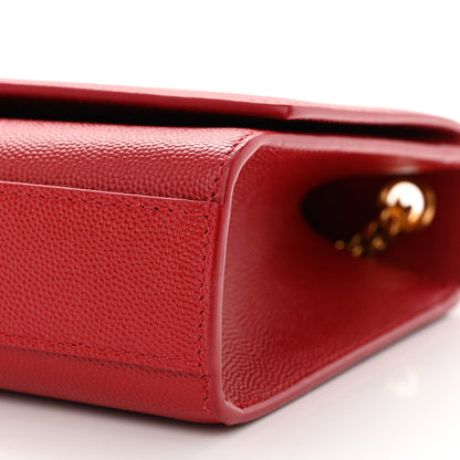 Saint Laurent Grain De Poudre Medium Monogram Kate Satchel Red 10 of 10