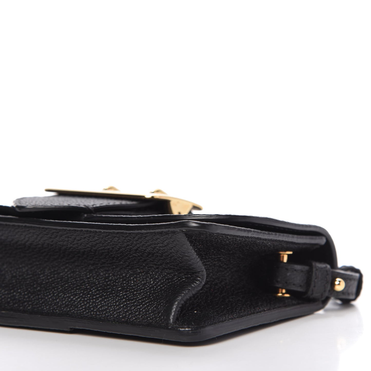 Grainy Calfskin House Check Small Buckle Bag Black