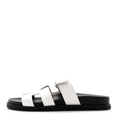 Hermes Calfskin Womens Chypre Sandals 37 White 1 of 9