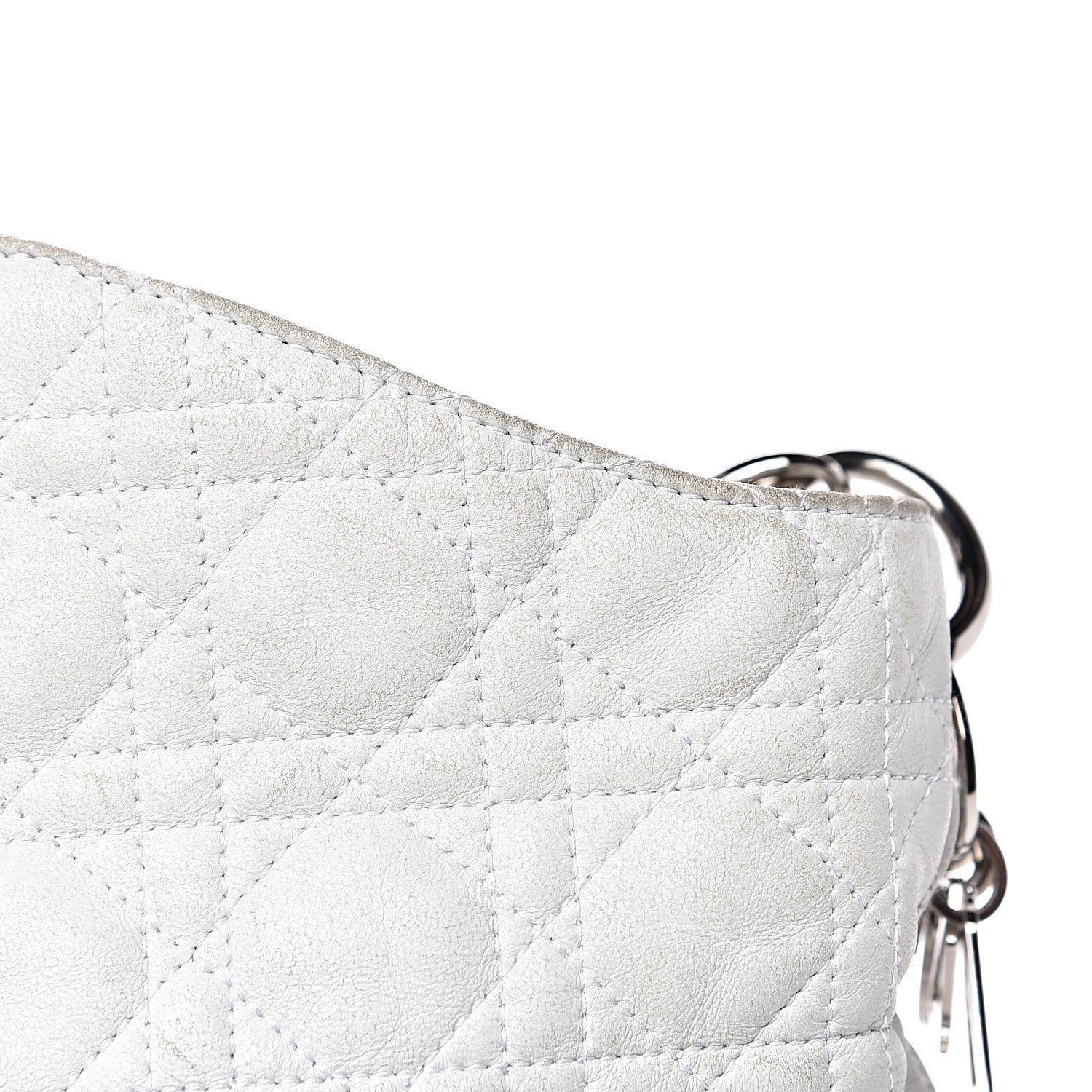 Christian Dior Lambskin Cannage Large Dior Soft Hobo White 13 of 19