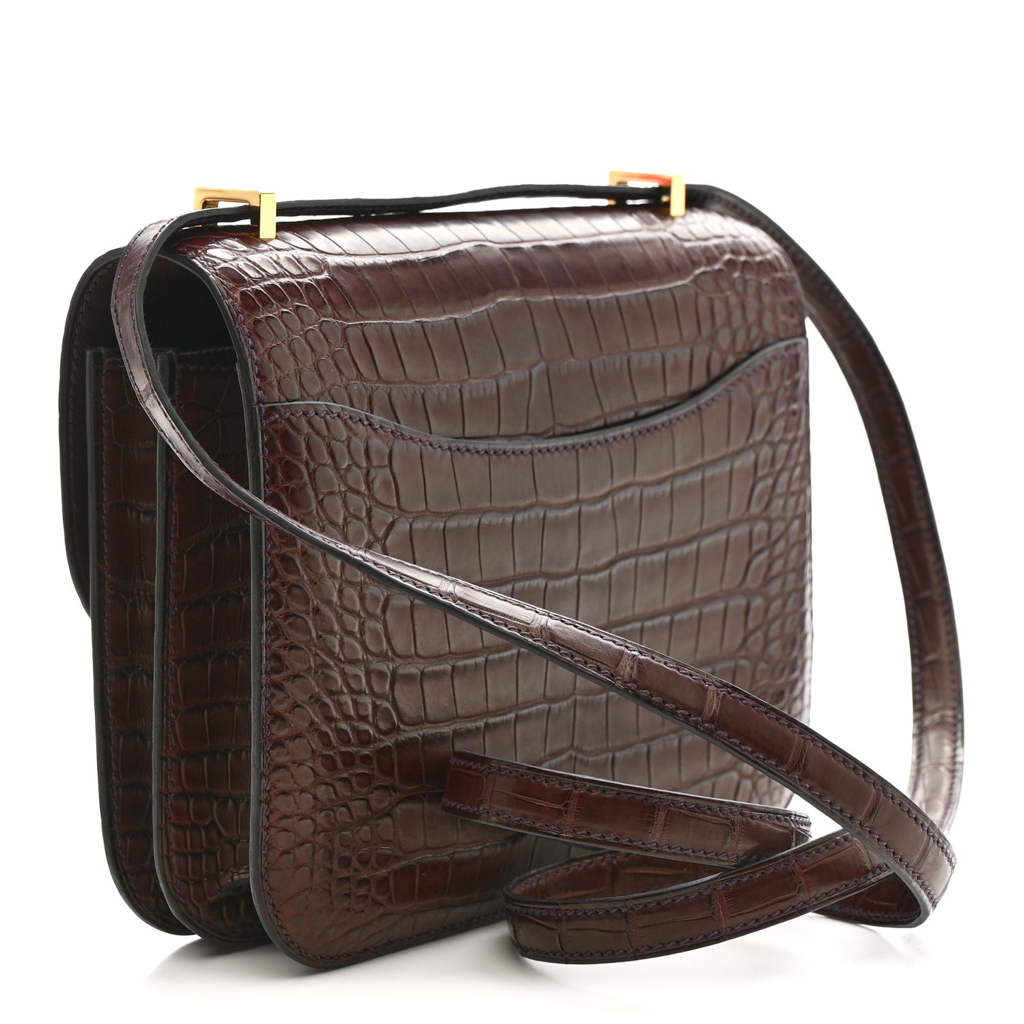 Matte Alligator Constance 18 Rouge Sellier
