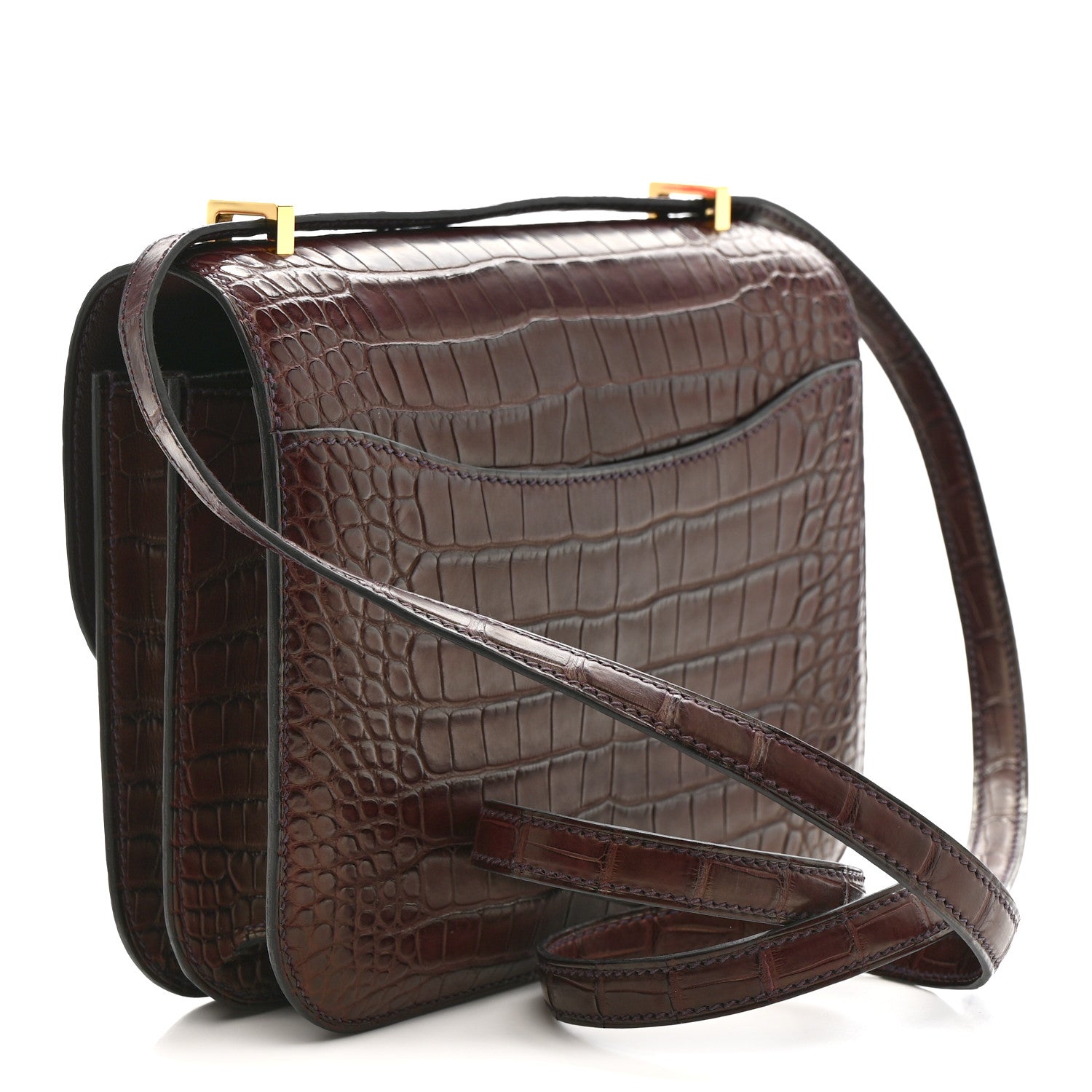 Hermes Matte Alligator Constance 18 Rouge Sellier 3 of 10