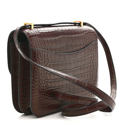Hermes Matte Alligator Constance 18 Rouge Sellier 3 of 10