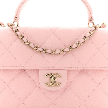 Chanel Caviar Quilted Retro Mini Twist Top Handle Clutch Flap Light Pink 8 of 12
