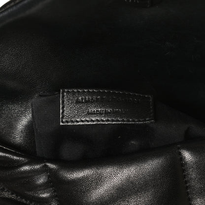 Saint Laurent Lambskin Quilted Small Loulou Puffer Monogram Chain Satchel Black 7 of 11