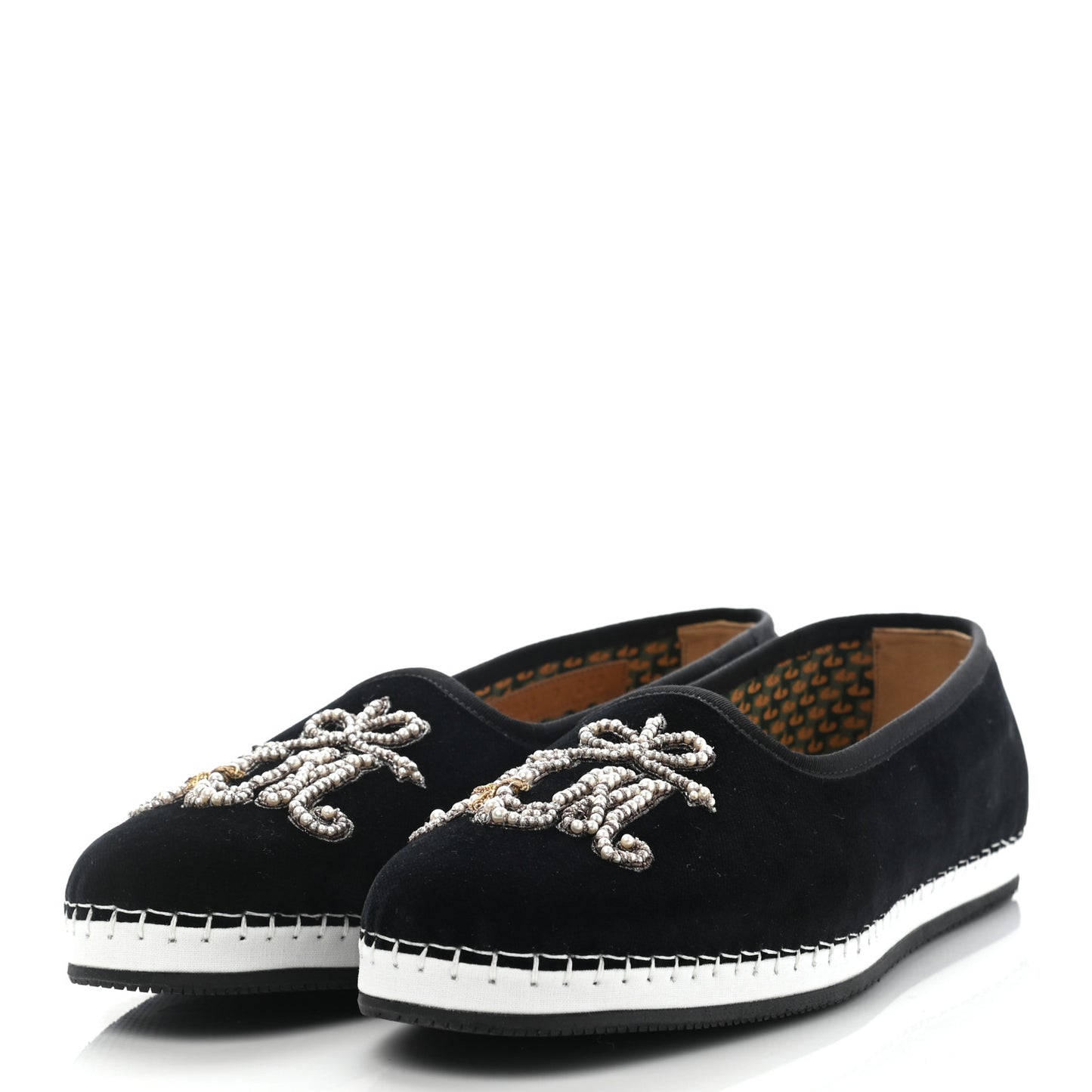 Velluto Marmara Pearl Embellished Mens Loafers 9 Black