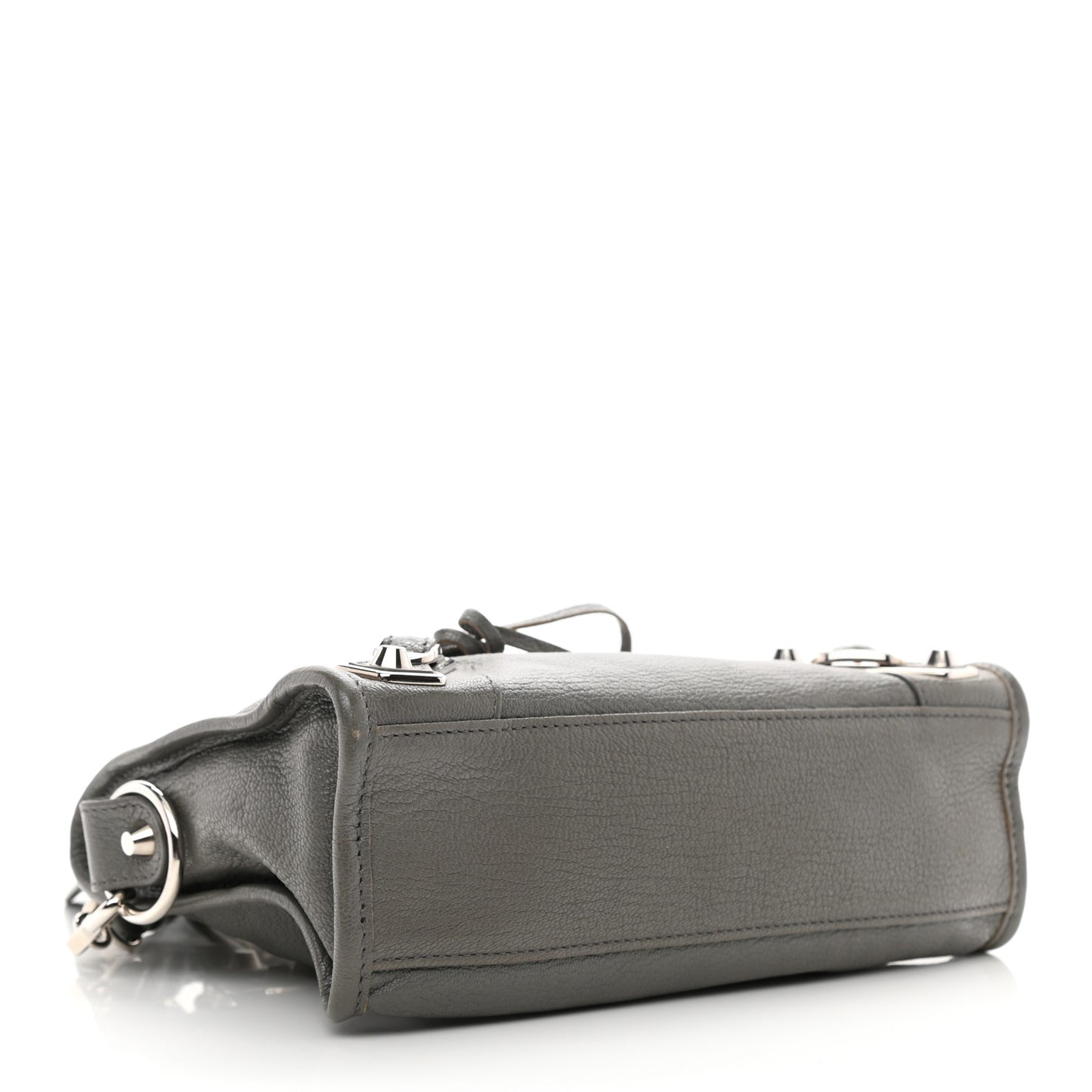 Chevre Silver Metallic Edge Hardware Mini City Gris Acier