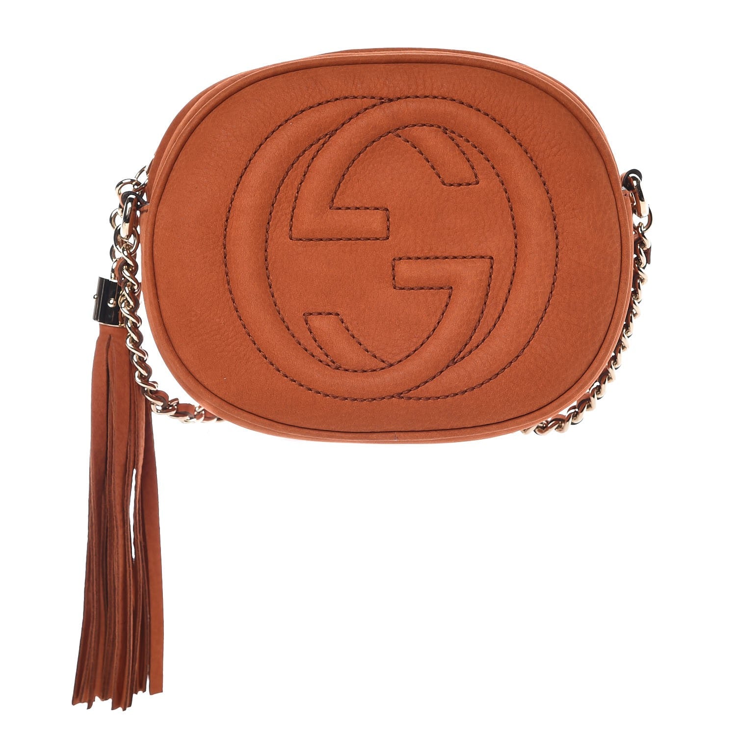 Gucci Vitello Range Mini Soho Chain Bag Old Whisky 1 of 9