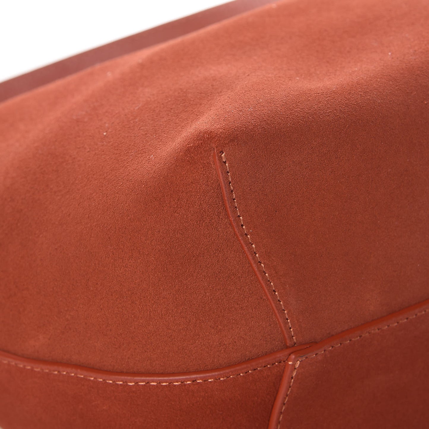Suede Bucket Bag Brick