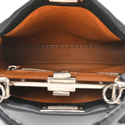 Fendi Cuoio Romano Selleria Bi-Color Medium Peekaboo Iconic Satchel Black Mou 5 of 12