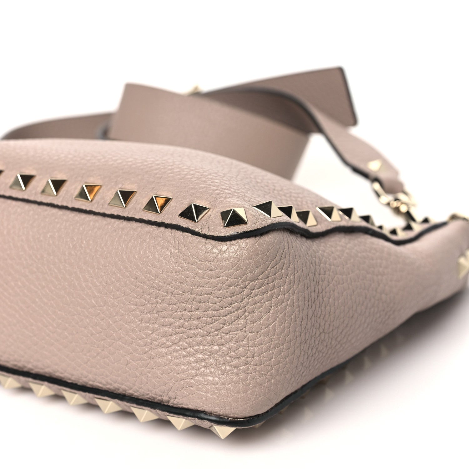 Valentino Garavani Pebbled Calfskin Mini Rockstud Flip-Lock Messenger Bag Poudre 9 of 10