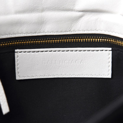 Balenciaga Chevre Gold Metallic Edge Hardware Envelope Clutch White 8 of 10