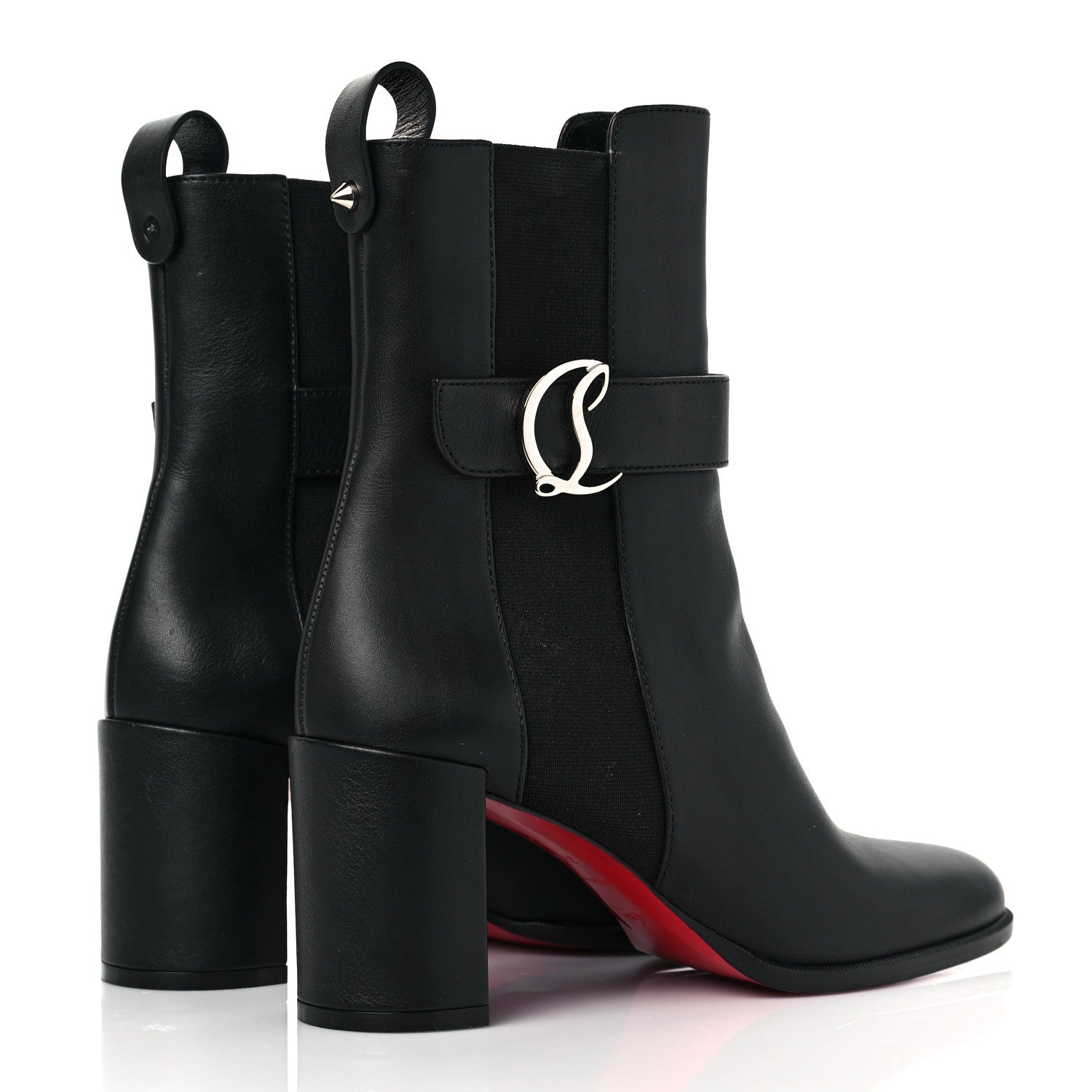 Christian Louboutin Calfskin 70 Chelsea Ankle Boots 37.5 Black 4 of 7